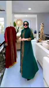Arabian bordir bertabur Mote Swarosky//Arabian mewah Elegant Varian warna Terkini//Arabian Bahan Jersey Stretch Mix Ceruty import//Yunita Lestari Fashion//