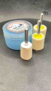 ครีมขัดเงาไขปลาวาฬเคเจ เนื้อครีม พร้อมล้อขนแกะ ณิ่มแกน 6mm, 20x25mm, 25x25mm, 30x25mm สำหรับการช่วยลดริ้วรอยให้ยาวยาวของใบหน้า อะคริลิค