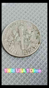 1988 USA 1 dime Roosevelt Dime Fine condition catalogue 02-28   Description:  Country: USA  Period: United States of America  1981 - 2025  Currency: United States dollar  Coin type: Circulation coins  Denomination: 1 dime  Year: 1988  Subject: Roosevelt