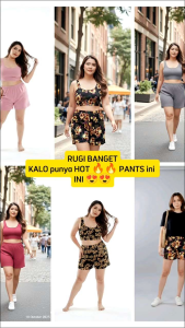 Celana pendek santai wanita bahan katun adem lembut tebal