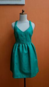 GAUN mini midi dress wanita hijau ZARA TRAFALUC cewek S M kutung MEWAH belakang bolong PESTA cute