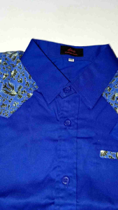 Kemeja Kombinasi Batik Pria Tangan Pendek