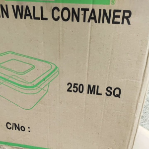 25pc- Thinwall Kotak Makan Persegi Container 250ml + Tutup
