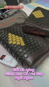 Gối đá nóng Hàn Quốc giảm đau cổ vai gáy và đau đầu giúp ngủ ngon HAPPY LIFE