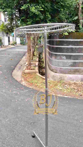Jemuran Bulat Jepang/ Gantungan Baju Bulat Bahan Stainless Crom Tinggi 150 Cm
