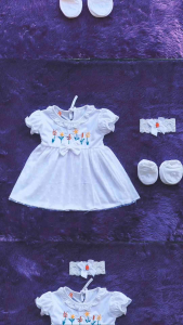Dress bayi tutu/Dress aqiqah bayi perempuan/Dress bayi putih 0-12 bulan/Dress 4 in 1