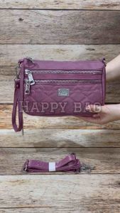 Pouch/Dompet/Selempang Wanita Sighmon Kanvas Bordir 3Sleting SGH9393 (2tali)