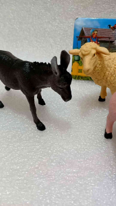 4pcs Farm Animals Donkey Sheep Cow Pig Toy Four Feet Land Animal Toys