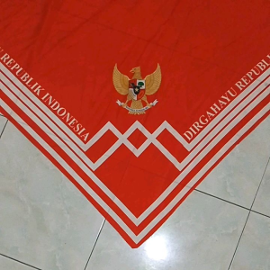Hijab/Kerudung/Jilbab Segi Empat Motif Bendera merah putih 17 Agustus Voal LaserCut Mewah Elegan Lembut Premium Terbaru