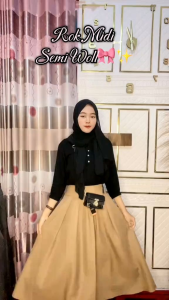 Rok Midi Semi woll 7/9 polos//Rok Midi 7/9 Mayung//Rok Midi Semi Woll Korean Style