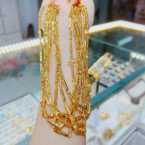 Dây chuyền đốt trúc mới mạ vàng nam nữ chạm sáng Kami trang sức sỉ