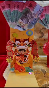 Hongpao Imlek 5D Vertikal Angpau CNY Amplop Merah Angpao Terbaru 5 D