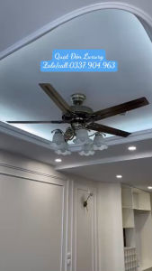 (Động Cơ 100% Lõi Đồng) Quạt Trần Đèn Chùm Cao Cấp Trang Trí Phòng KháchNhà HàngĐiều Khiển 6 Tốc Độ GióĐảo ChiềuHẹn Giờ.