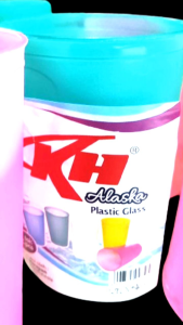 12 pcs gelas  plastik / Gelas minum warna warni murah Alaska Kh
