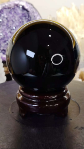 Natural Mexico High Gred Black Obsidian Crystal Ball Ornament OB04 #BlackCrystalball