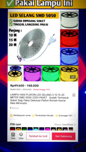 LAMPU LED SELANG 220V PANJANG 40M 35M 30M 25M METER Sudah Termasuk Soket Tinggal Langsung Pakai Lampu Dekorasi Plafon Pohon Outdoor\nPAKET LAMPU LED STRIP SELANG SMD 5050 220V 10 15 20 METER Sudah Termasuk Soket Tinggal Langsung Pakai Lampu Dekorasi Plafon Kamar Hias Aesthetic