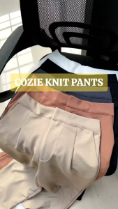 Cozie Knit Pants Higtwaist Celana Wanita Knit Premium Celana Wanita Karet Belakang Bahan Knit