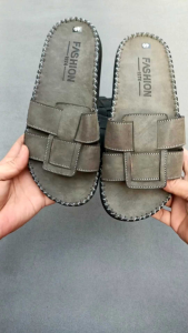 Dép quai ngang nam da sáp dép nam da sáp đế doctor khâu chỉ thủ công trẻ trungsang trọng