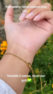 gelang nama arab titanium anti karat gelang nama titanium anti karat anak dewasa gelang titanium emas gelang titanium anti karat bracelet aksesoris fashion