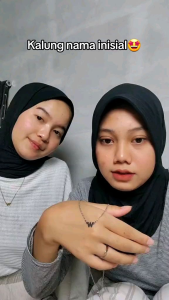 kalung inisial nama titanium anti karat anak dewasa kalung inisial nama lapis emas kalung huruf titanium anti karat kalung titanium wanita huruf inisial