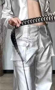 Crush Me! TL01 Dậy nịt thắt lưng da băng đạn Bullet belt phong cách Punk Rock Gothic Y2K hot trend insta cực chiến