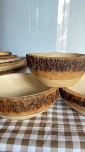 ชามไม้ ถ้วยไม้ธรรมชาติ ถ้วยไม้มะม่วง ชามใส่สลัด ชามไม้ใส่อาหาร พร้อมส่ง