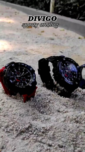 Jam Tangan Pria Divigo Analog Sport Strab Rubber Tahan Air W-74