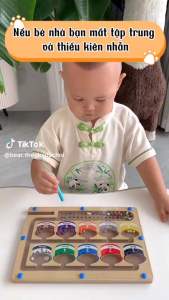 BẢNG GỖ HẠT TỪ NAM CHÂM MONTESSORI - PHÂN BIỆT MÀU SẮC CHO BÉ