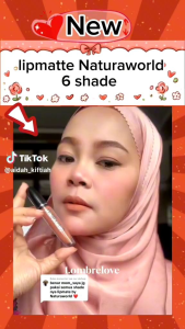 Natura Lipmatte Warna Lovly Pink Asli 100% Original dari Member Resmi Lembut Ringan Tahan 16 Jam & Halal