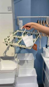 SLIBB สลีบบ์ ที่หนีบผ้าพลาสติก ที่ตากผ้าแบบ พร้อมไม้หนีบ 24 ตัว ห่ว งตากผ้า คลิปหนีนทนทาน หมุนได้ จับถุงเท้า เสื้อผ้า ออกแบบสีน่ารักมินิมอล IKEA อิเกีย