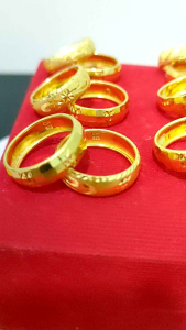 CINCIN DEWASA POLOS PERAK 925 MODEL MAS ASLI LAPIS MAS 24K