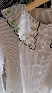 Kombinasi Bordir Kerah & Kemeja Wanita Salur