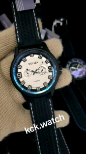 Jam Tangan Cowok Voliza Type B659 Tali Rubber Original D:47mm Kaca Bevel Timbul - Watches Elegan Karet