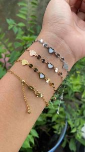 Gelang Tangan Love Kecil Rantai Pecah Kopi 750 Titanium Perhiasan Wanita Cx06092503