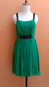 GAUN mini midi dress wanita hijau DRESS IT by ELISA cewek M kutung MEWAH cute PESTA
