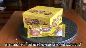เกรนเน่ย์ กราโนล่าบาร์ รสช็อกโกแลตชิพอัลมอนด์ เคลือบมิลค์ช็อกโกแลต ขนาด 30 กรัม จำนวน 12 ชิ้น