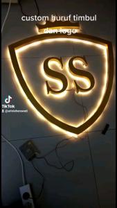 HURUF DAN ANGKA TIMBUL STAINLES FULL BACKLIGHT.UK 30cm