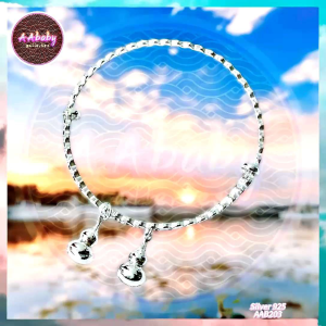 🌈AAbaby Galleries AAB203 Original Baby 925 Silver Bangle Anklet Hulu Bells Baby Bangle 平安健康葫芦铃宝宝脚環GelangTangan/Kaki/Baby