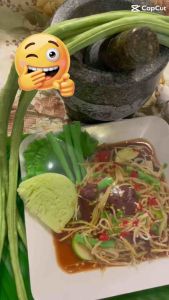 โมเดลส้มตำ ส้มตำปลอม ตำซั่ว โชว์และขายดี เหมาะสำหรับตกแต่งโชว์เพื่อเพิ่มยอดขาย สินค้าไม่เน่นไม่เสีย