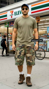 Sale 690 ขาสั้นไอ้กันแท้กองทัพ US เอว 39" ตำหนิด้านหลัง 3 จุด