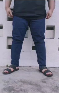Mens plus size denim Super stretchable slim fit jeans kain tabal size 38-50