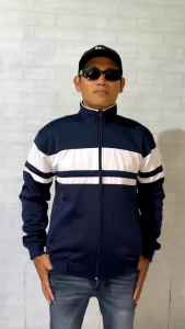 AIZA JAKET TRACKTOP NAVY KEKINIAN KEREN PRIA/WANITA