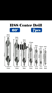 CENTER DRILL BIT MATA BOR BUBUT HSS PENANDA /PELUBANG LOGAM 1 - 5MM (ISI 7PCS)