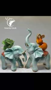 Tượng Phong Thủy Cặp Tượng Voi Vàng Cưỡi Hồ Lô Bắp Cải Phong Thủy Trang Trí Nhà Cửa Làm Quà Tặng Tân Gia Khai Trương Sinh Nhật
