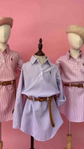 SCARLETTE polo dress with belt 2-9yrs old premuim stripe fabric