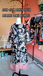 Baju batik gamis anak perempuan umur 3 sampai 10 tahun - harga terjangkau - cod bayar ditempat
