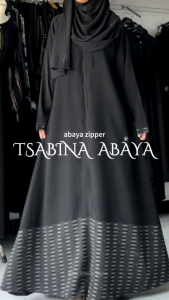 ABAYA TSABINA - Abaya Hitam Polos by Asy Syakira Fashion Temboro