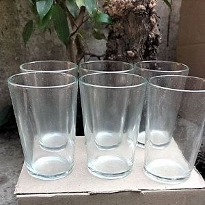 gelas kaca polos 6pcs