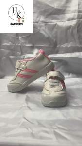 Sepatu sport sepatu sneaker anak perempuan putih list pink