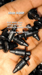 20 BIJI KLIP RIVET NMAX OLD KLIP RIVET BUMPER MOTOR NMAX AEROX LEXI MIO XRIDE HONDA VARIO SCOOPY BEAT PCX UKURAN 6MM Motorcycle